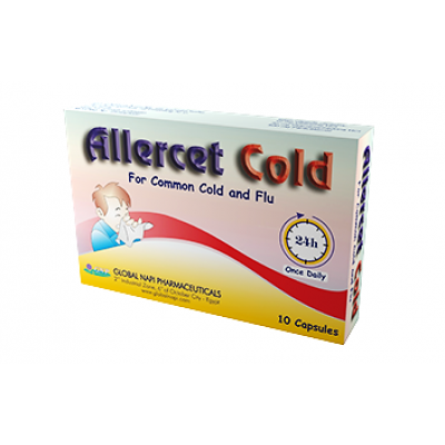 Allercet Cold ( cetirizine 10 mg + Pseudoephedrine 30 mg + Paracetamol 400 mg ) 10 capsules  